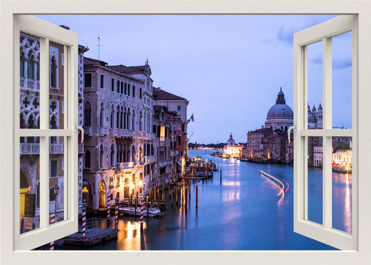 Venice Wall Decal, Grand Canal Wall Decal, 3d Window Wall Decal, Italy Wall Sticker, Window Frame, Window View Home Decal, Wall Mural