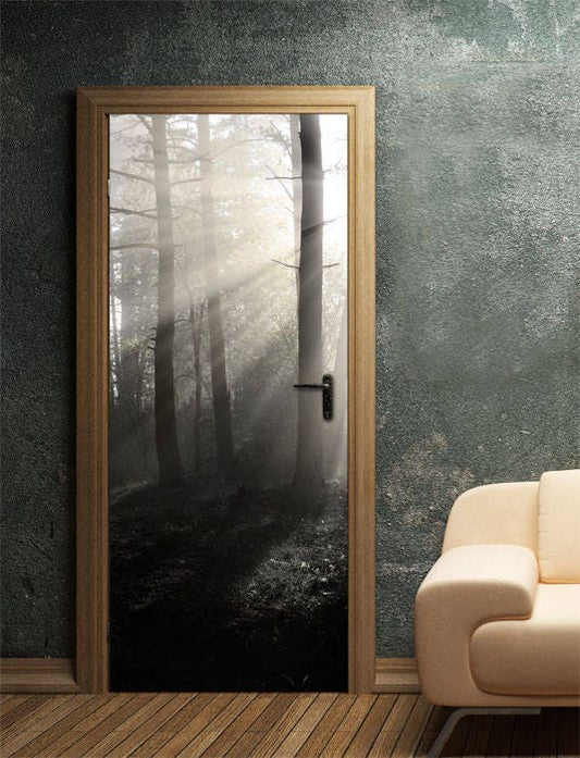 Forest Wall Decal, Trees Wall Sticker, Trees Door Mural, Forest Door Wallpaper, Door Sticker, Home Design Door Sticker, Door Covering