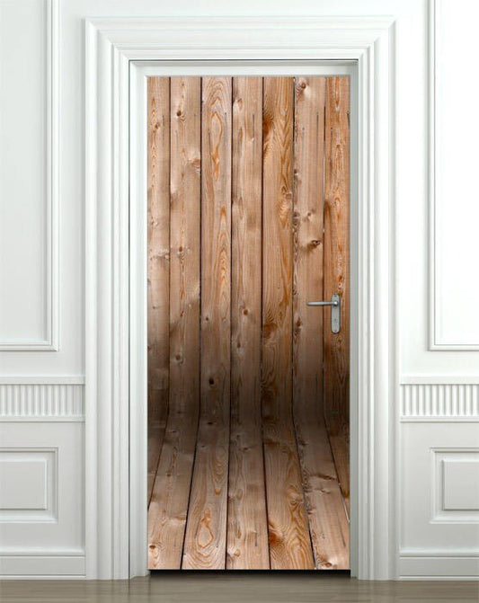 Autocollant mural en planches de bois pour porte, autocollant pour porte en bois, autocollant mural en bois, revêtement de porte texturé en bois, papier peint mural en bois pour décoration d'intérieur