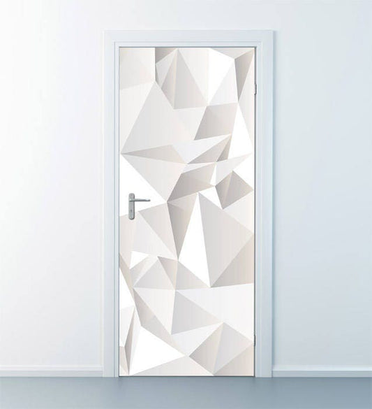 Autocollant mural en origami, autocollant mural en origami, décoration de porte en papier origami, décoration murale moderne, peinture murale abstraite pour porte, décoration d'intérieur en origami, couverture