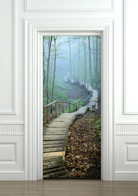 Bridge Wall Paper, Door Sticker, Door Wallpaper, Door Mural, Nature Wall Art, Bedroom Living Room Home Decor, Door Covering Sticker