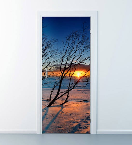 Sticker mural coucher de soleil, sticker mural porte, fresque murale porte coucher de soleil, autocollant porte coucher de soleil, papier peint porte plage, revêtement de porte, autocollant porte design maison