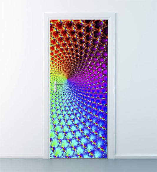 Abstract Door Sticker, Door Wallpaper, Fractal Art Door Wall Art, Wall Decor Mural, Door Wrap, Fridge Door Decor, Door Wall Home Sticker