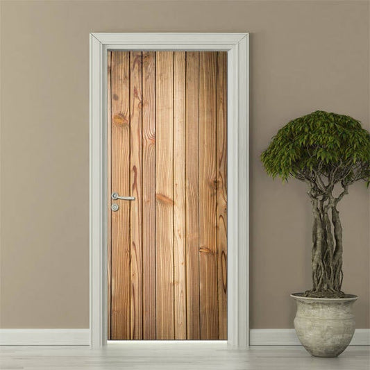 Autocollant mural en planches de bois, autocollant de porte en bois, autocollant mural en bois, revêtement de porte texturé en bois, papier peint mural en bois, revêtement de porte pour porte de réfrigérateur