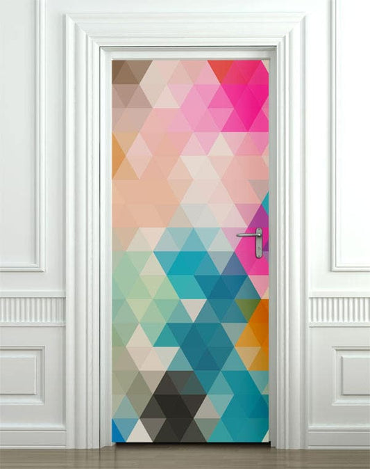 Abstract Shapes Wall Decal, Abstract Shapes Sticker, Abstract Door Decor, Modern Wall Decor, Abstract Shapes Door Mural, Door Cover Wrap