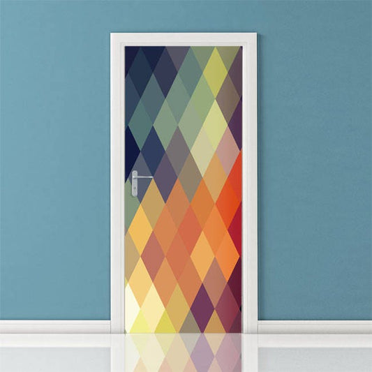 Abstract Modern Wall Decal, Abstract Shapes Wall Sticker, Abstract Door Decor, Abstract Shapes Door Mural, Door Cover Wrap Home Decor