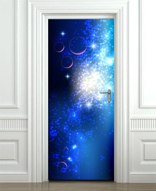 Autocollant mural espace, autocollant mural poussière d'étoile, fresque murale porte espace, autocollant mural galaxie, papier peint, autocollant porte espace, revêtement de porte design maison