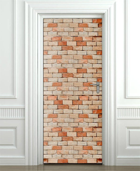 Sticker mural en briques, autocollant de porte en briques, autocollant mural en briques, décoration de porte en briques, décoration murale en briques, peinture murale de porte en briques, papier peint de porte en briques