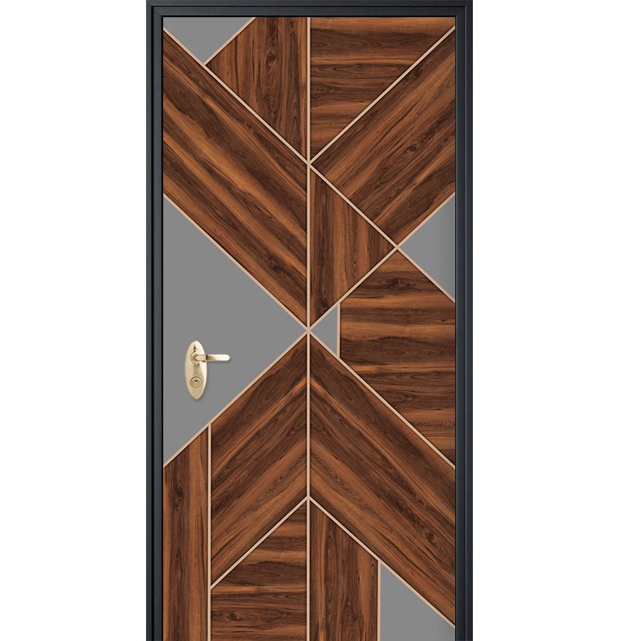 Sticker porte bois et gris, autocollant porte, autocollant porte bois, autocollant porte d'entrée, autocollant porte, revêtement porte, autocollant porte design chambre maison