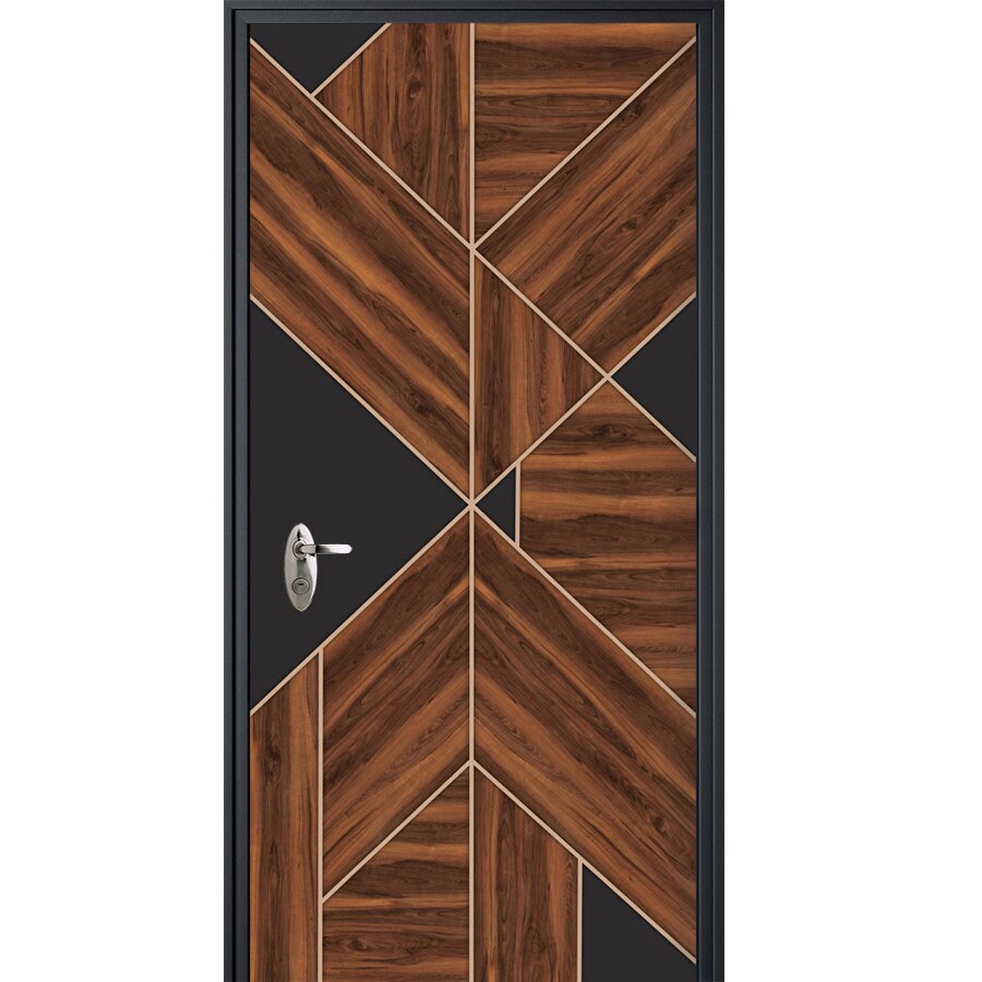 Sticker porte bois et noir, autocollant porte, autocollant porte bois, autocollant porte d'entrée, autocollant porte, autocollant porte design maison, revêtement porte