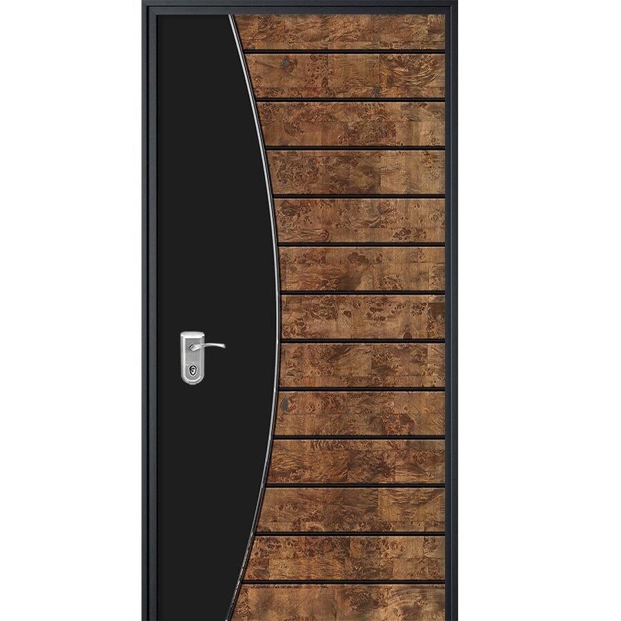 Sticker Porte, Sticker Porte, Bois avec Noir WOOD 102, Sticker Porte Bois, Sticker Porte Entrée, Sticker Porte Chambre, Revêtement Porte, Décoration Maison