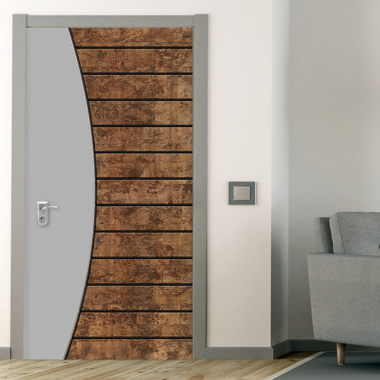 Wood Door Mural, Door Sticker, Light Grey WOOD 101, Wood Door Decal, Entrance Door Mural, Room Door Sticker, Door Covering, Home Design