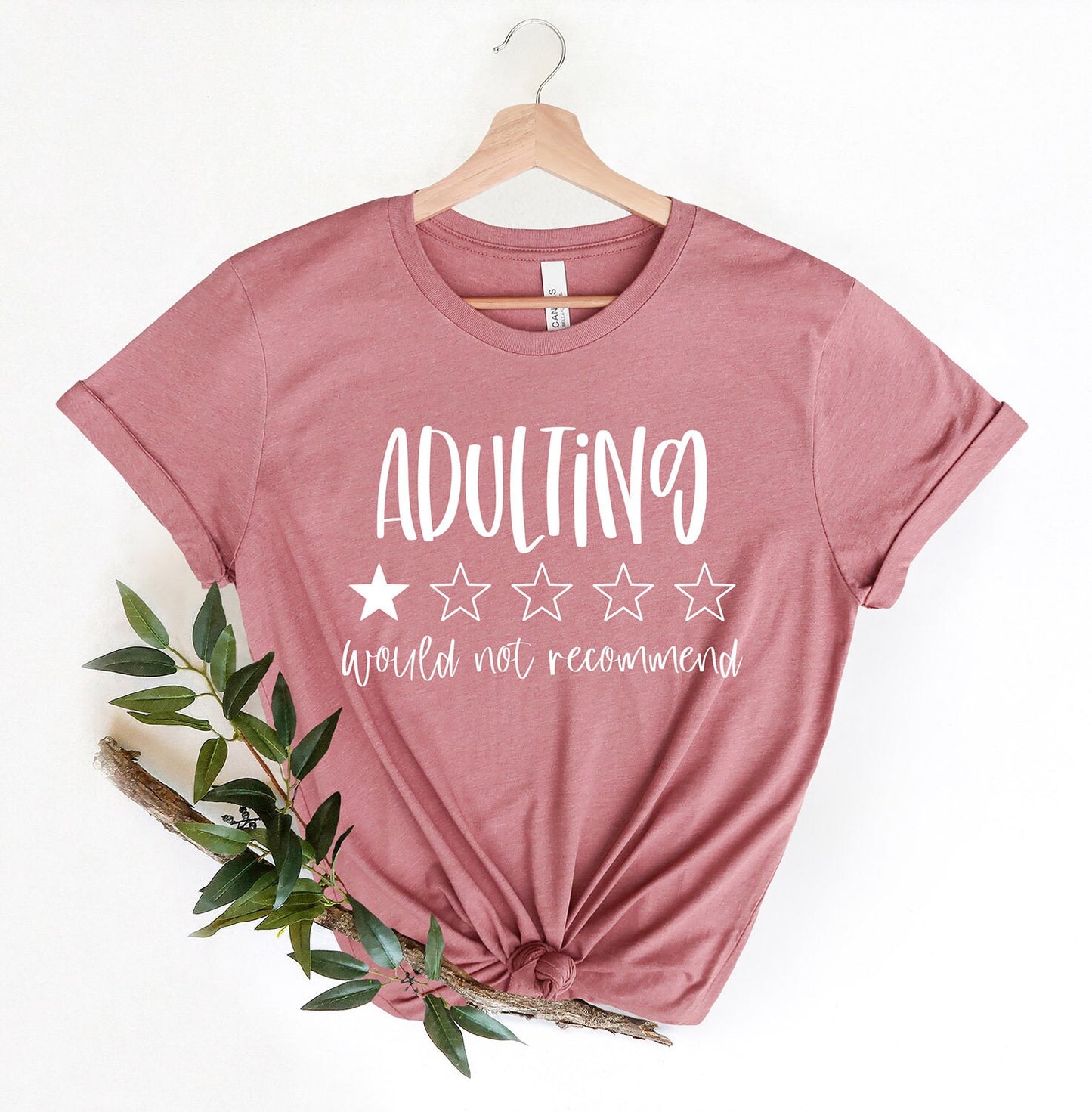 Adulting T-shirt, Adulting Review Stars T Shirt, Funny Saying Shirt, T-Shirt with Saying, Funny Women Shirt, Gift for Mom and Dad