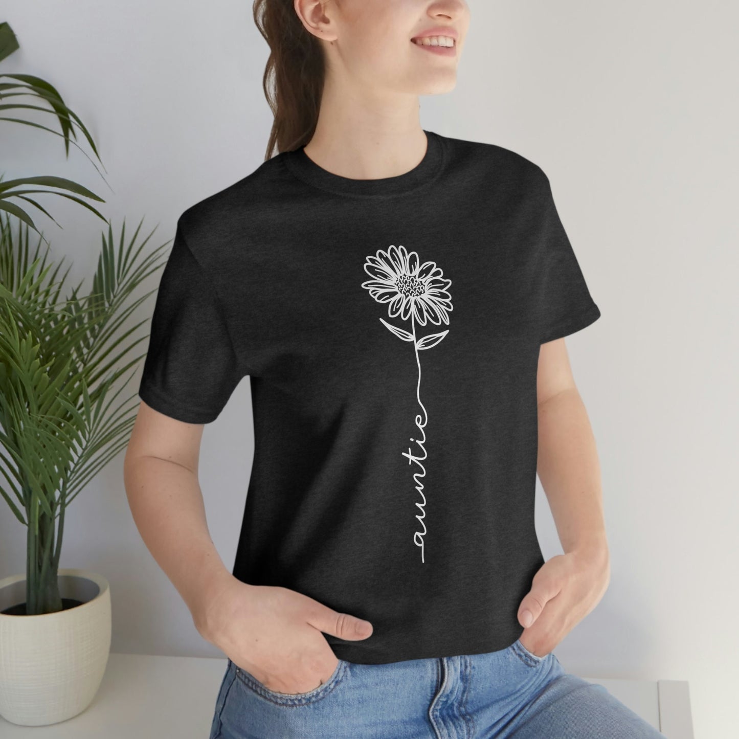 Auntie Flower Stem, T-shirt for Aunt, Auntie T-Shirt, Auntie Gift, Aunt Shirt, Gift for Aunt, Gift for Sister, Auntie Birthday Gift