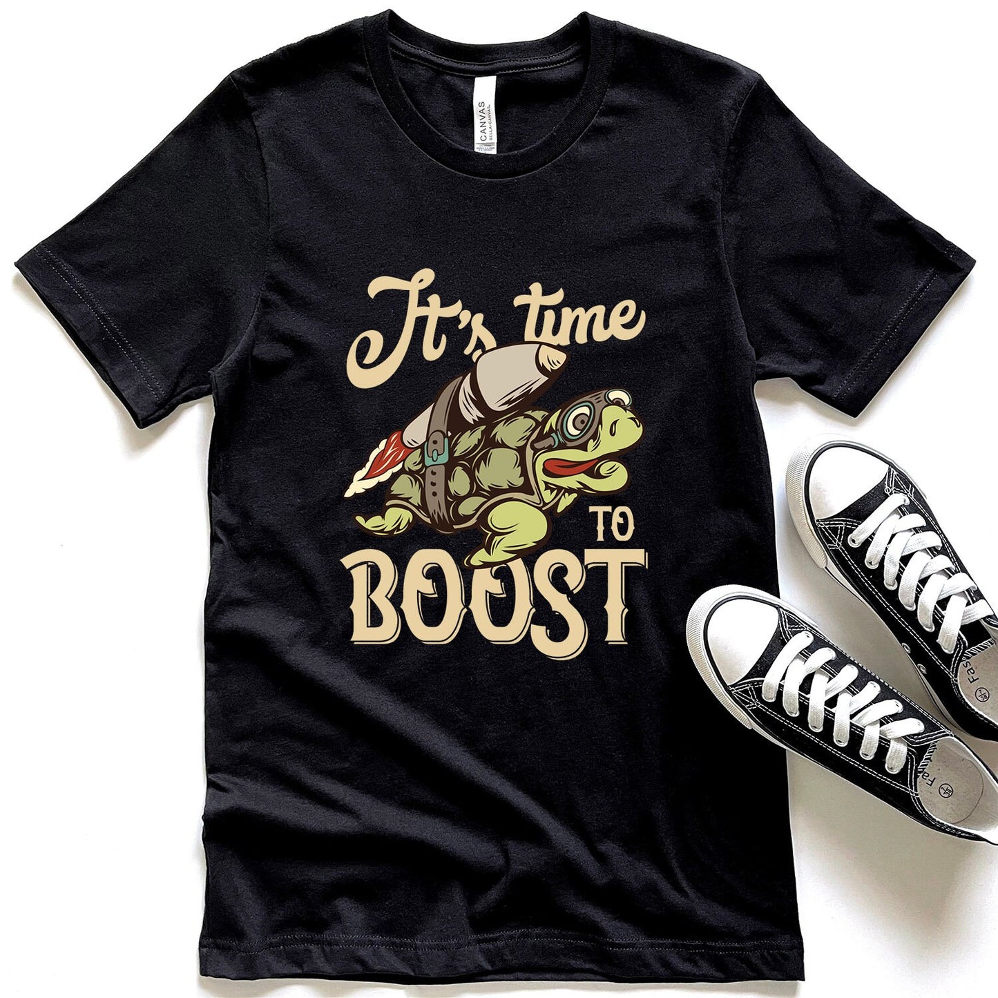 T-shirts drôles, T-shirt tortue drôle, T-shirt humoristique, T-shirt cadeau, T-shirt drôle, T-shirt Il est temps de booster, Cadeau pour elle, Cadeau pour lui