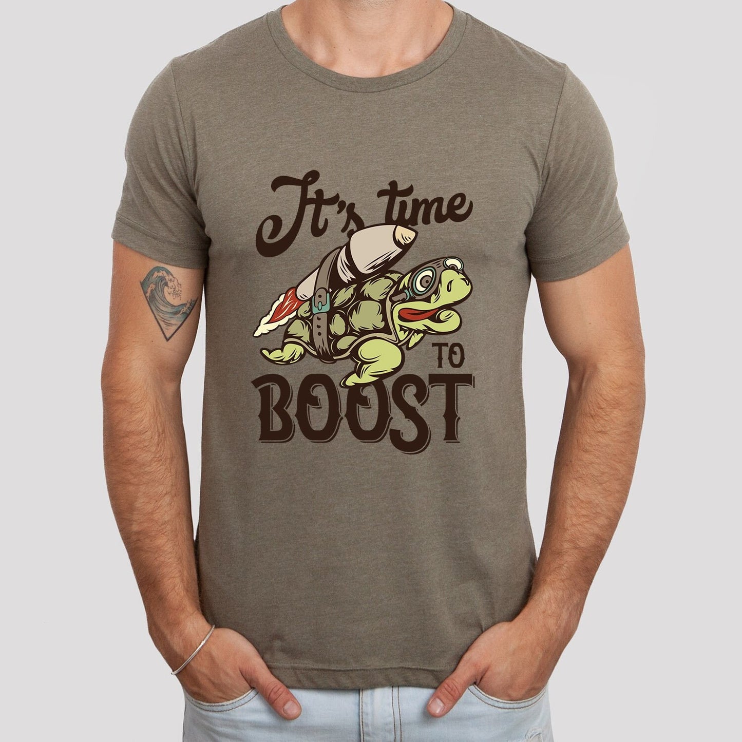 FunnyT-shirts, Funny Turtle T-Shirt, Humour T-Shirt, Gift T-shirt, Funny Shirt, It's Time to Boost Shirt, Gift for Her, Gift for Him