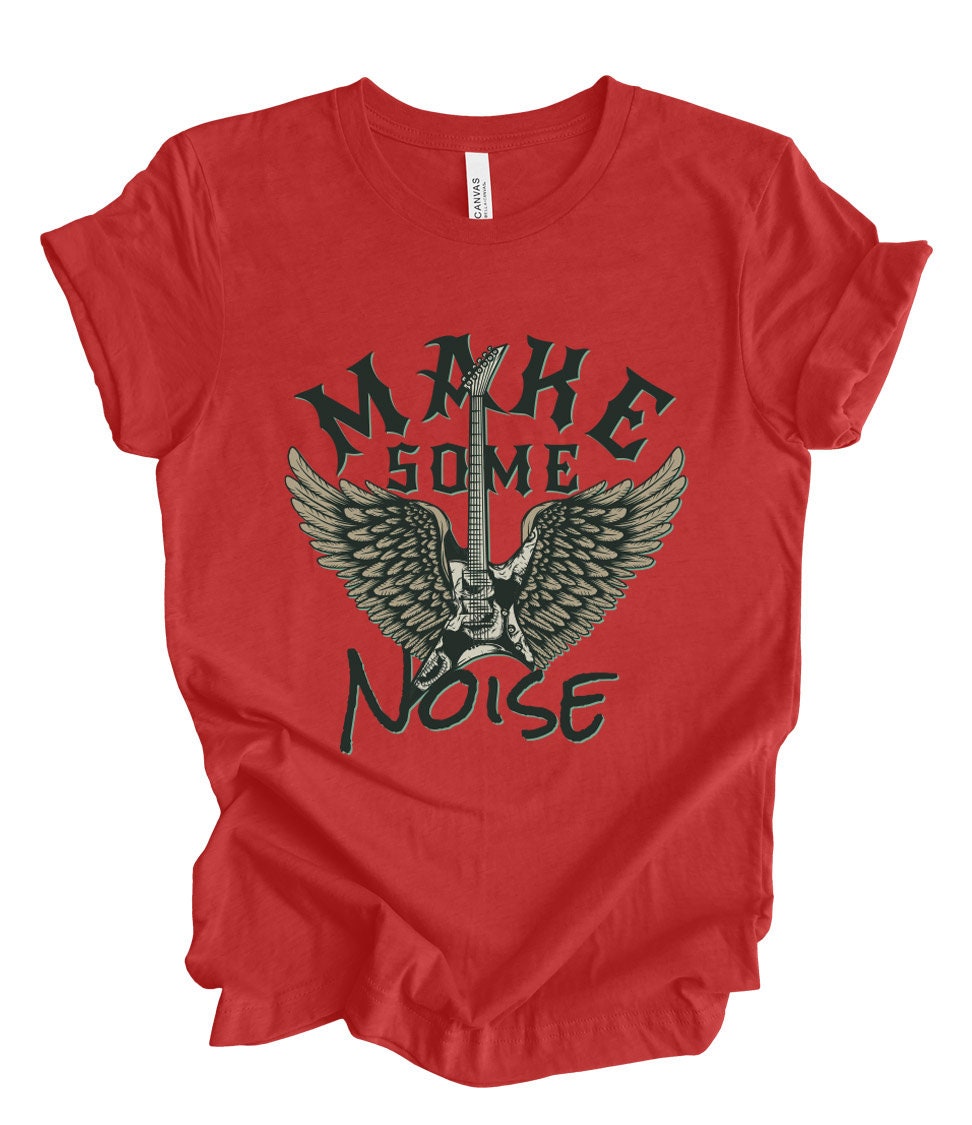 T-shirt Make Some Noise, T-shirt Rock And Roll, T-shirt Musique, T-shirt Guitare, T-shirt Groupe de Musique, Cadeau Pour Elle, Cadeau Pour Lui, T-shirt Groupe de Rock