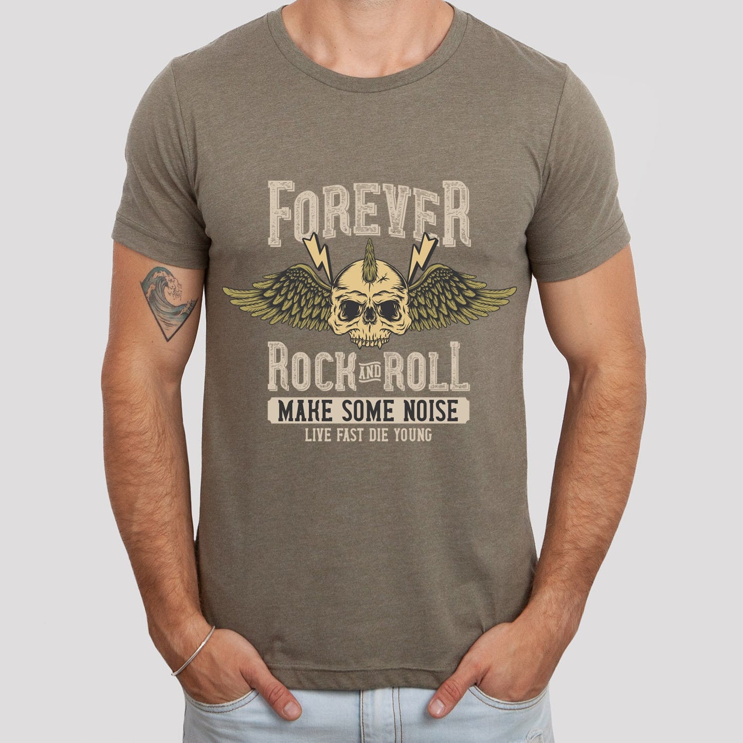 T-shirt Forever Rock and Roll, T-shirt Musique, T-shirt Guitare, T-shirt Groupe Musique, Cadeau Pour Elle, Cadeau Pour Lui, T-shirt Groupe Rock, T-shirts Drôles