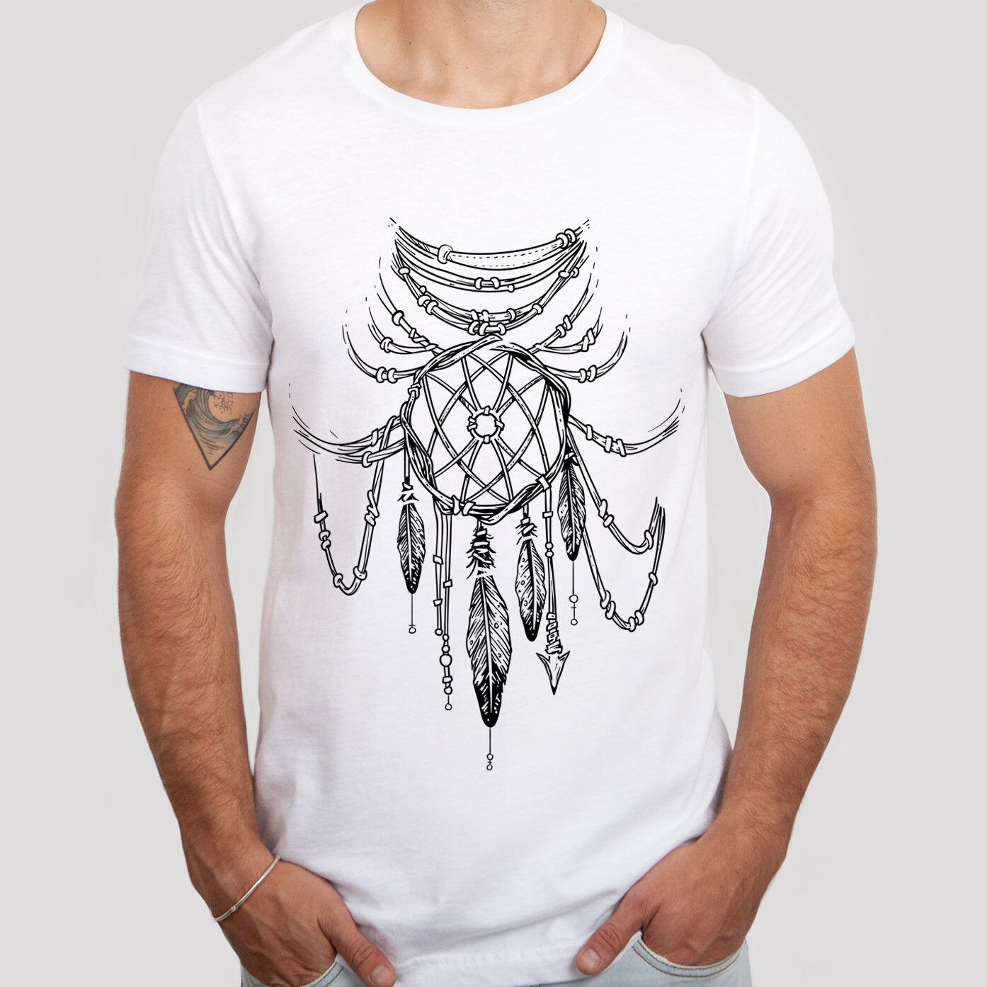 Dream Cather T-shirt, Tribal T-shirt, Indian T-shirt, Mystical Gift T-shirt, Gothic T-Shirt, Fantasy and Myth T-shirt, Gift T-shirt