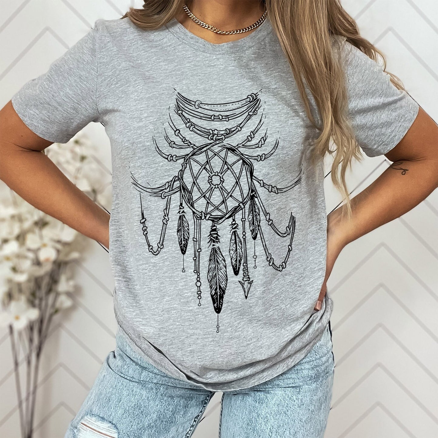 Dream Cather T-shirt, Tribal T-shirt, Indian T-shirt, Mystical Gift T-shirt, Gothic T-Shirt, Fantasy and Myth T-shirt, Gift T-shirt