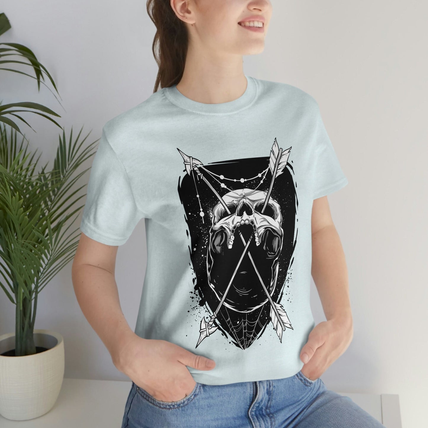 Skull and Arrow T-shirt, Horror T-Shirt, Fantasy T-Shirt, Mystical Gift T-shirt, Gothic T-Shirt, Witchy Clothing, Fantasy and Myth T-shirt