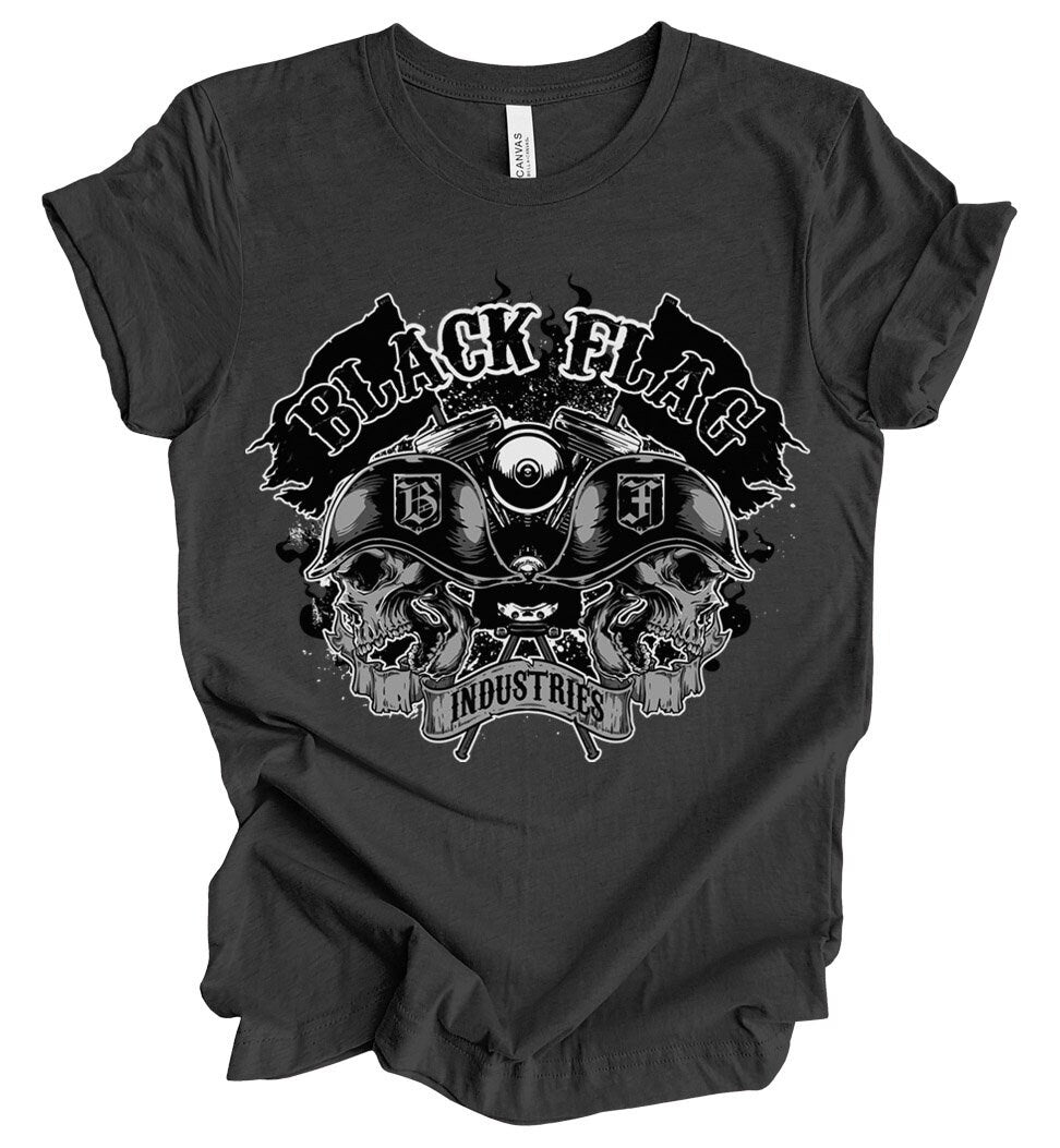 Black Flag Skull T-shirt, Horror T-Shirt, Fantasy T-Shirt, Mystical Gift T-shirt, Gothic T-Shirt, Rock Shirt, Witchy Clothing, Myth T-shirt