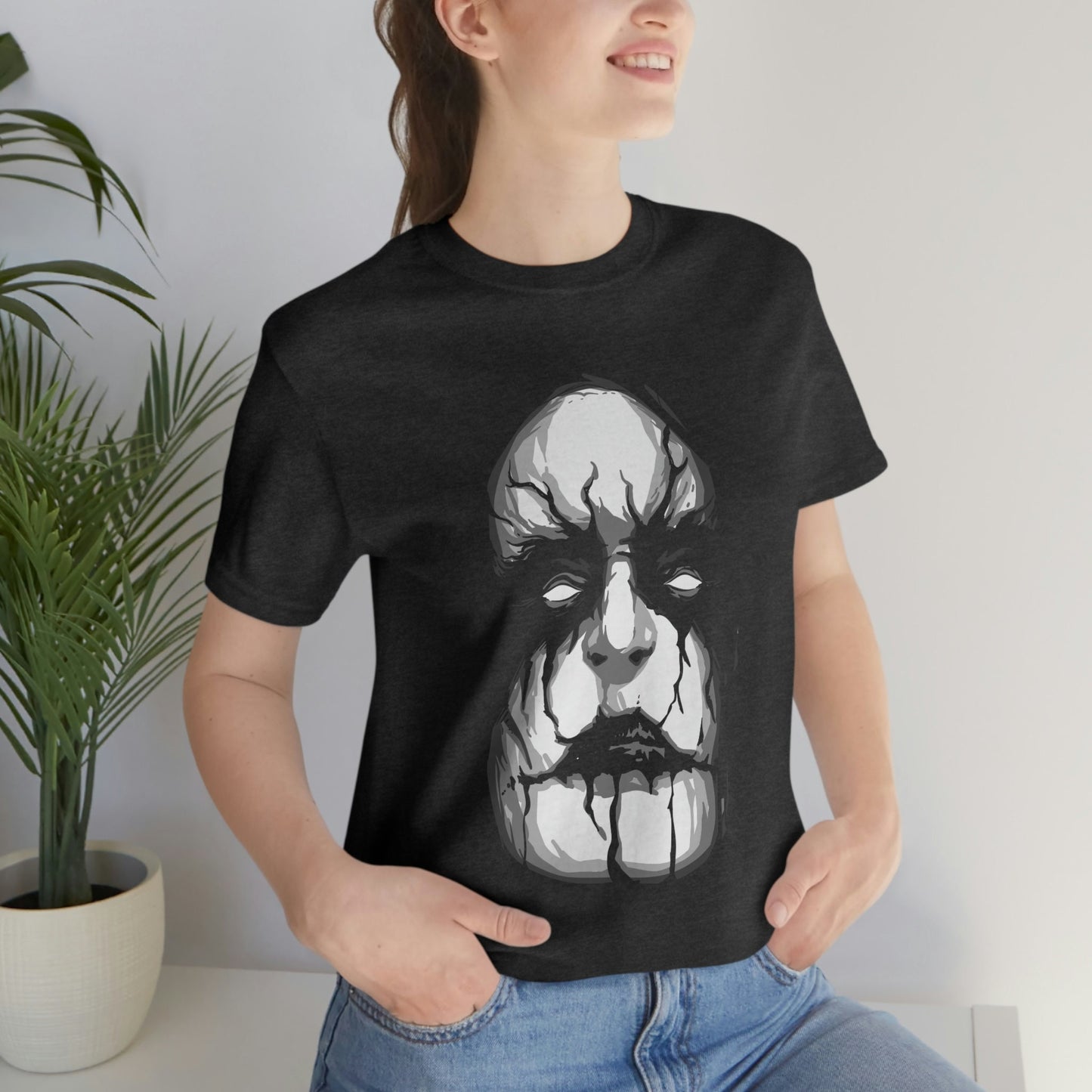 T-shirt Black Metal, T-shirt Visage Effrayant, T-shirt Horreur, T-shirt Fantaisie, T-shirt Noir, T-shirt Gothique, Vêtements Sorcière