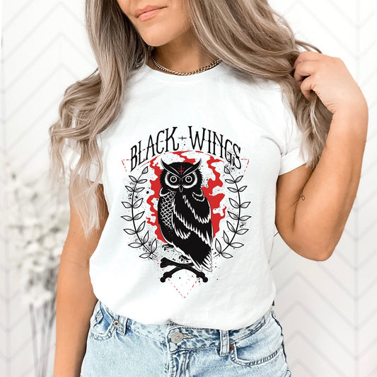 T-shirt hibou, T-shirt ailes noires, T-shirt camping, T-shirt aventure, T-shirt nature plein air, T-shirt nature, T-shirt voyage, cadeau pour voyageur