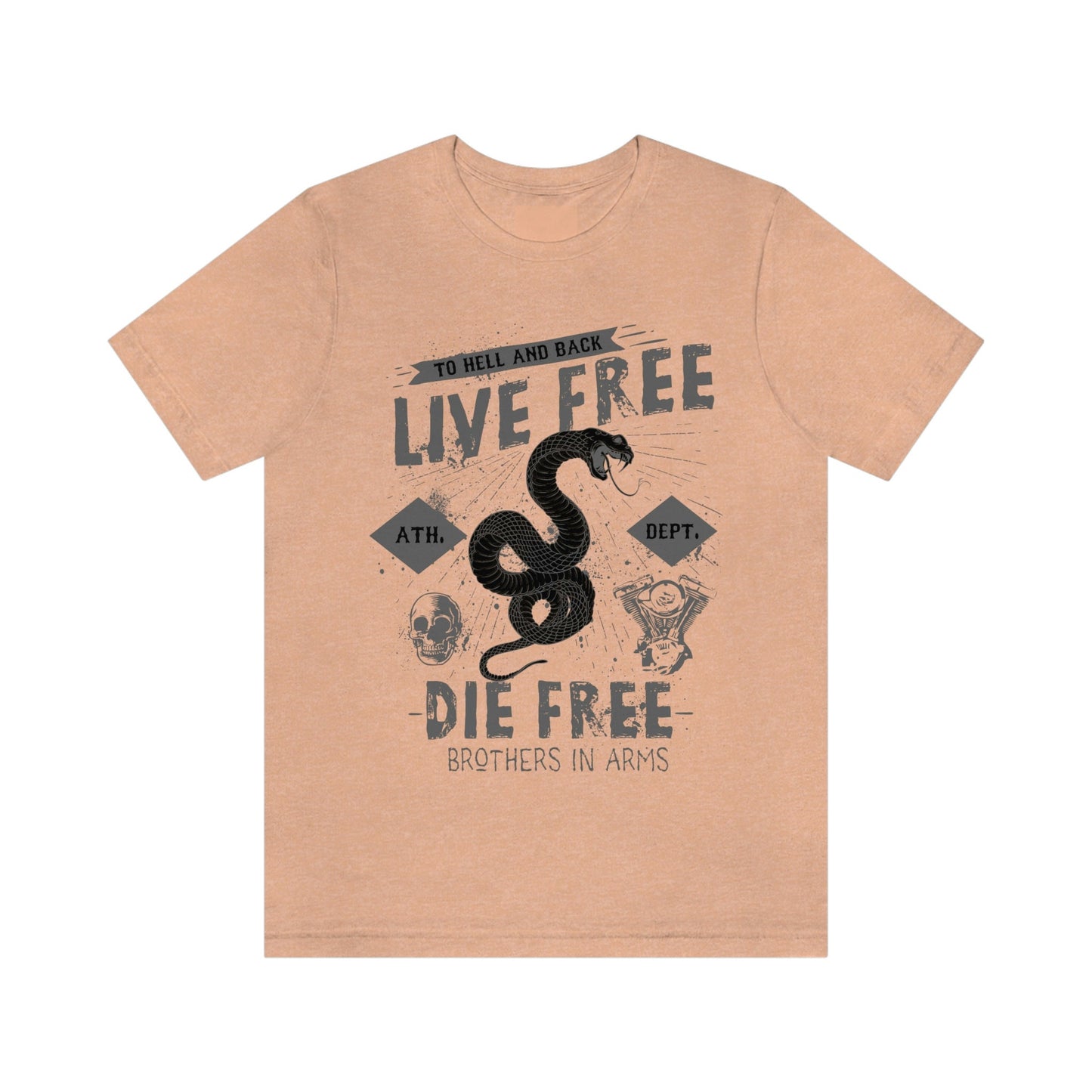 Live Free T-Shirt, T-shirt with Snake, Rider Shirt, Snake T-shirt, Metal Lovers Shirt, Rock T-shirt, Biker Shirt, Motorcycle Lover Shirt