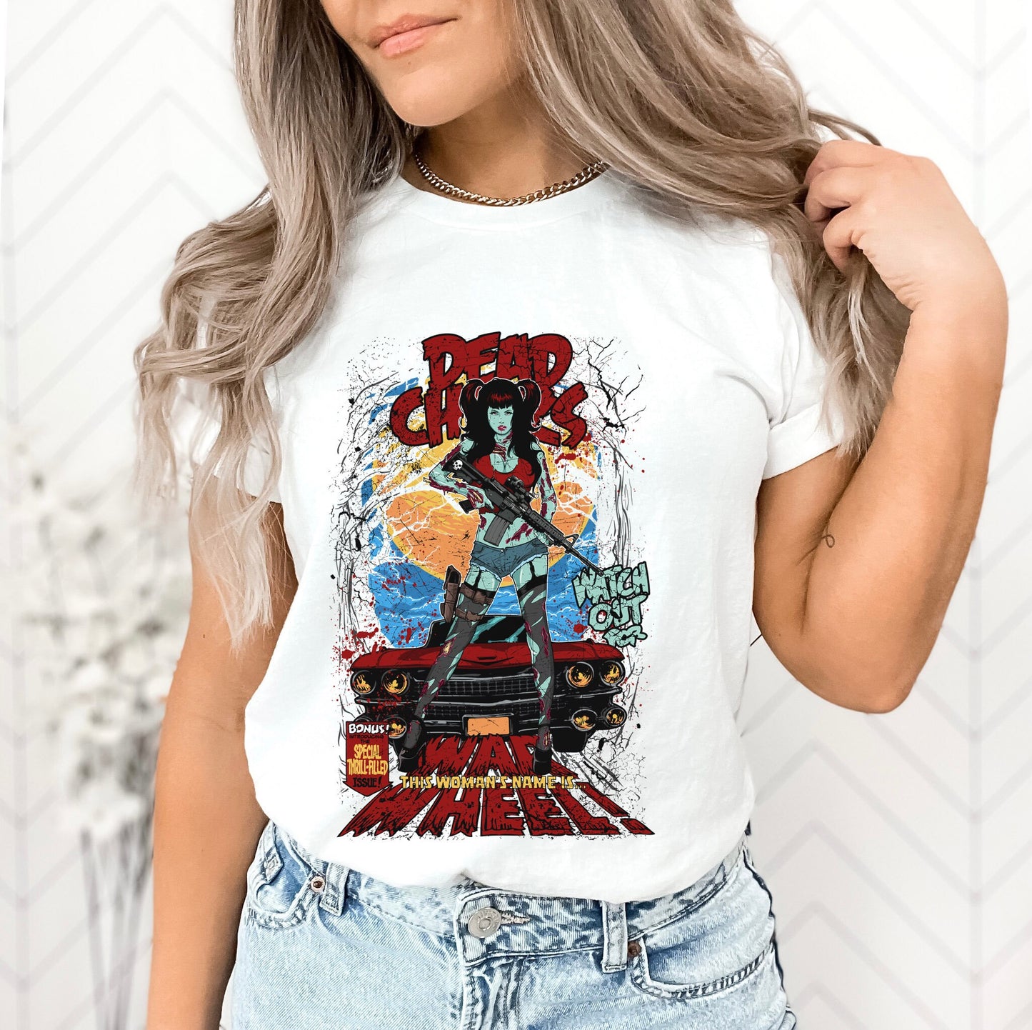 T-shirt super-héros, T-shirt de bandes dessinées, T-shirt de film Hero Girl, T-shirt Dead Chicks, T-shirt fantastique, T-shirt gothique, T-shirt pour elle