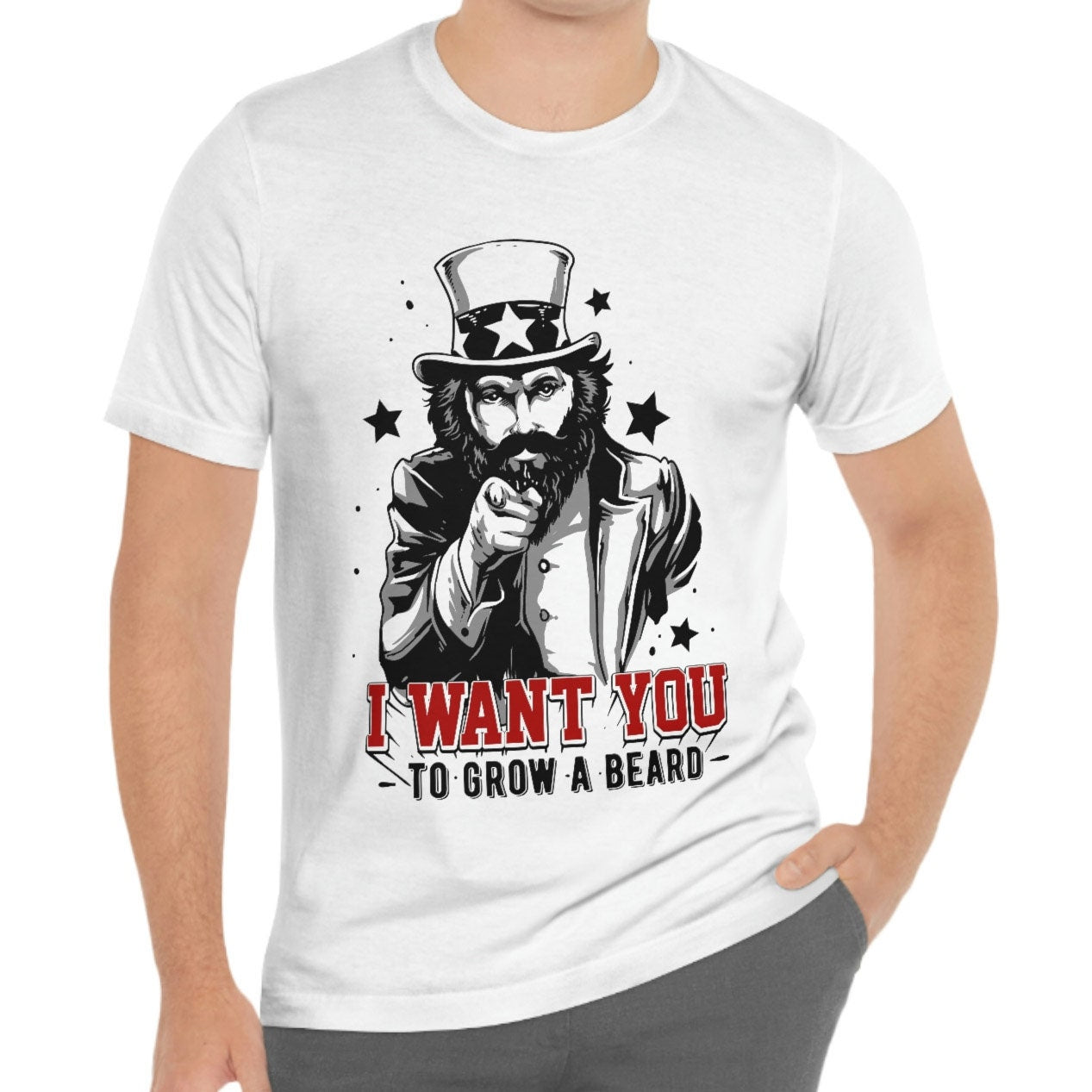 I Want You to Grow a Beard T-shirt, Beard Love Shirt, T-Shirt for Men, Funny Beard Shirts, Beard Lover T-Shirt, Gifts for Him