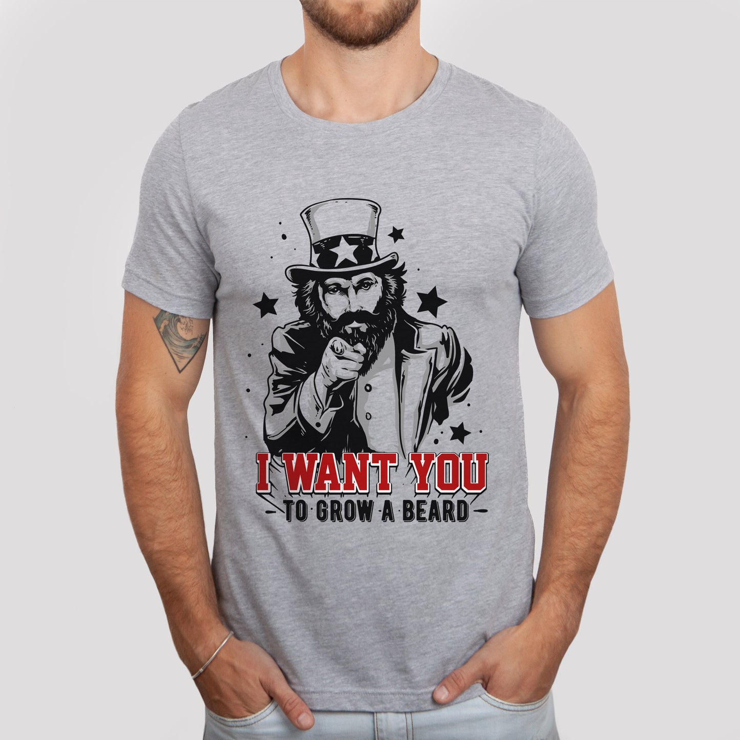 I Want You to Grow a Beard T-shirt, Beard Love Shirt, T-Shirt for Men, Funny Beard Shirts, Beard Lover T-Shirt, Gifts for Him