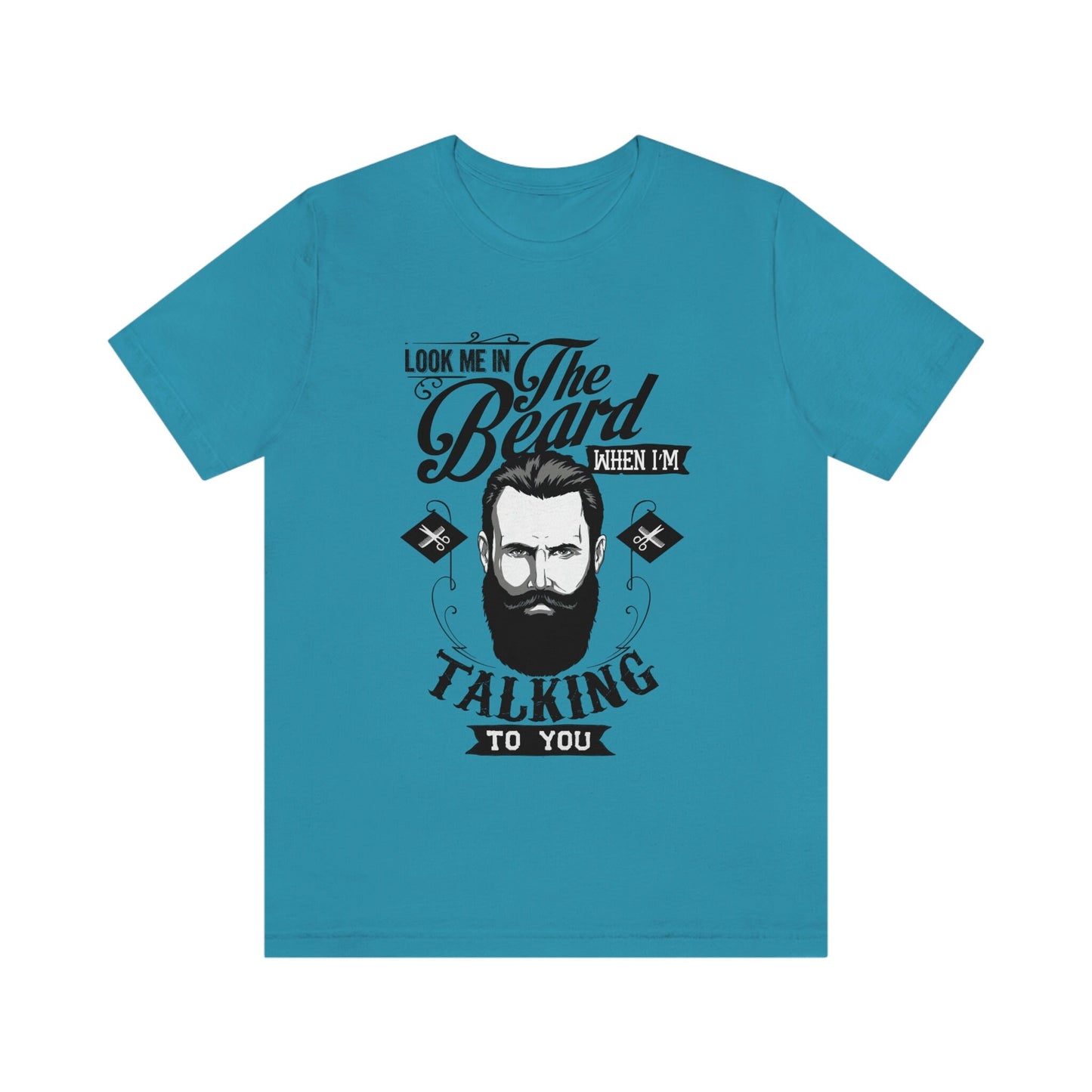 T-shirt « Regarde-moi dans la barbe », chemise à barbe pour hommes, chemise d'amour de la barbe, t-shirt pour hommes, chemises à barbe amusantes, chemise cadeau pour un amoureux de la barbe