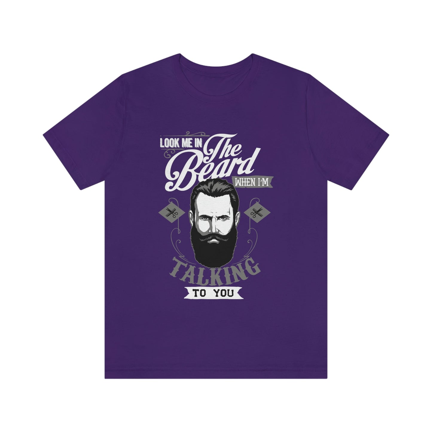 T-shirt « Regarde-moi dans la barbe », chemise à barbe pour hommes, chemise d'amour de la barbe, t-shirt pour hommes, chemises à barbe amusantes, chemise cadeau pour un amoureux de la barbe