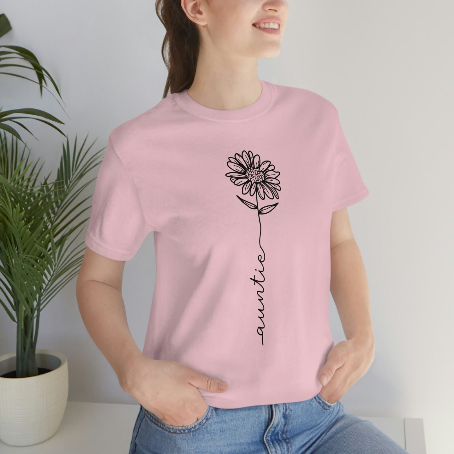 Auntie Flower Stem, T-shirt for Aunt, Auntie T-Shirt, Auntie Gift, Aunt Shirt, Gift for Aunt, Gift for Sister, Auntie Birthday Gift