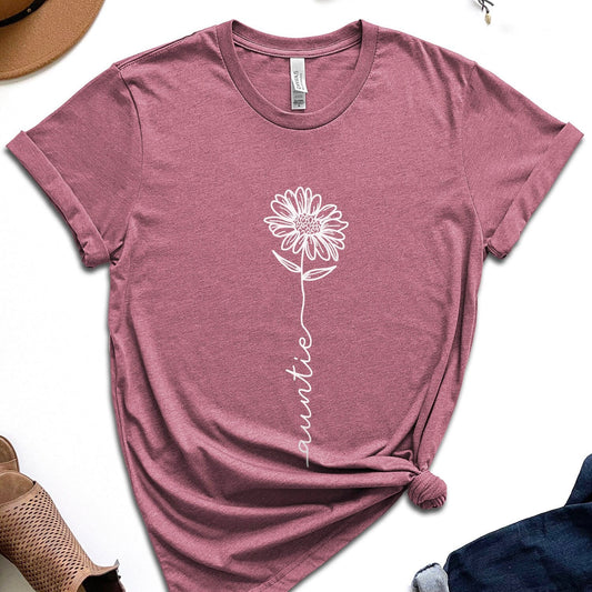 Tige de fleur de tante, T-shirt pour tante, T-shirt de tante, cadeau de tante, chemise de tante, cadeau pour tante, cadeau pour sœur, cadeau d'anniversaire de tante