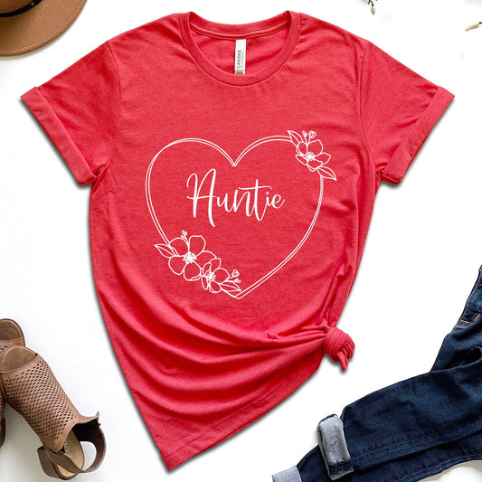 T-shirt coeur pour tante, T-shirt tante, cadeau tante, chemise tante, cadeau pour tante, cadeau tante, cadeau pour sœur, cadeau d'anniversaire tante