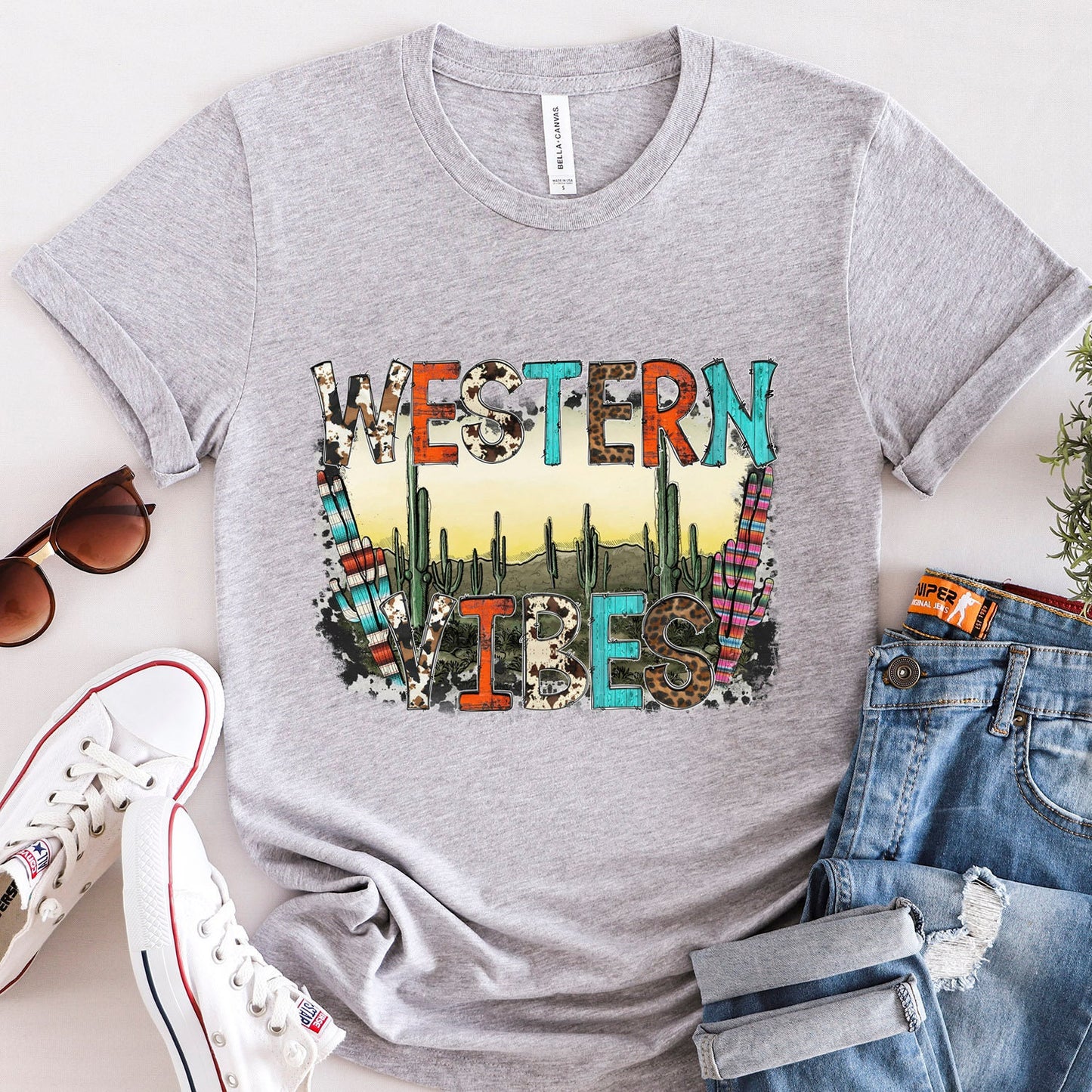 Western Vibes T-Shirt, Western Shirt, Southern Shirt, Cowgirl Shirt, Cowboy Shirt, Country Shirt, Rodeo Shirt, Texas Style Shirt