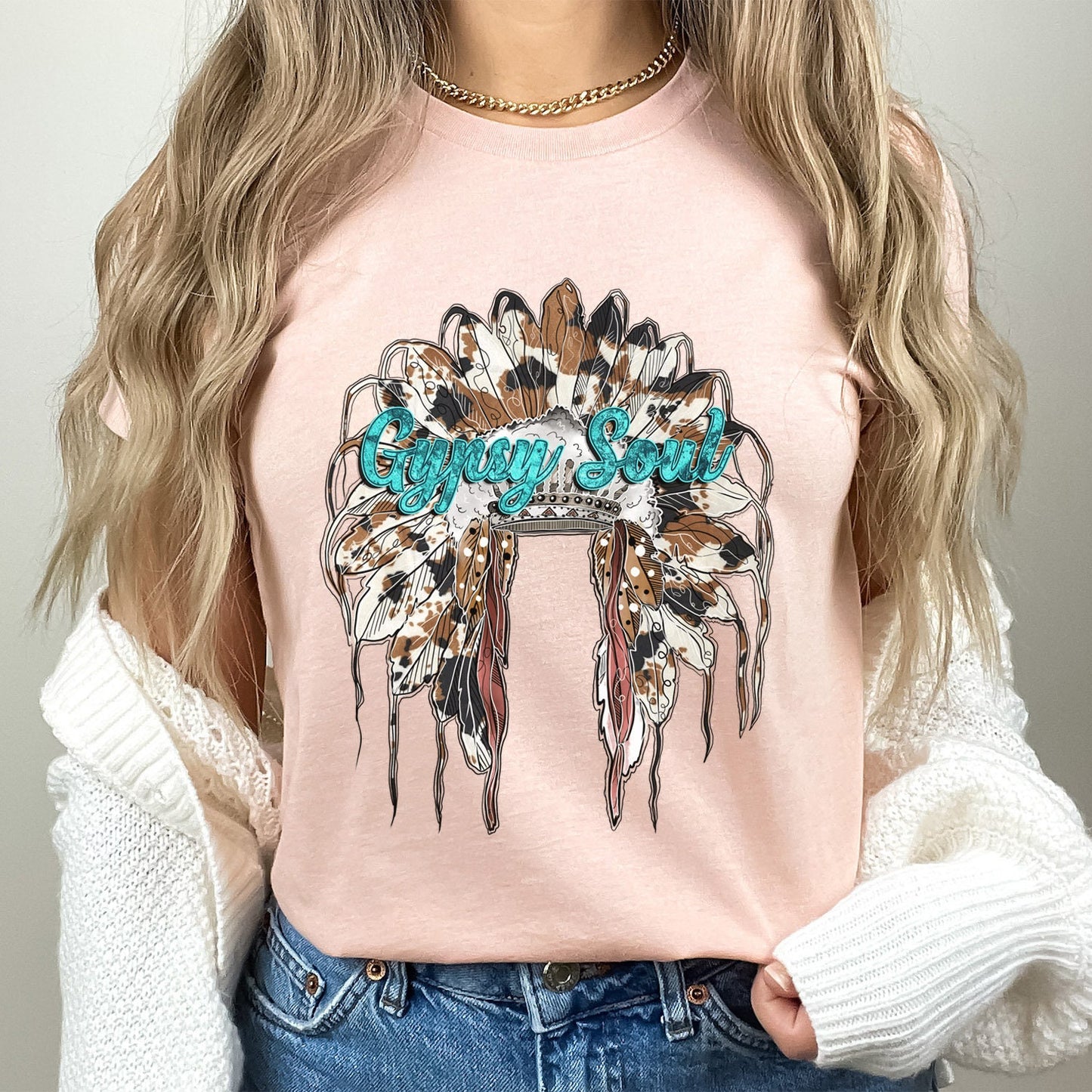 Gypsy Soul T-Shirt, Indian Hat Shirt, Indian Feathers Western Shirt, Southern Shirt, Cowgirl Shirt, Cowboy Shirt, Country Shirt, Gift Shirt