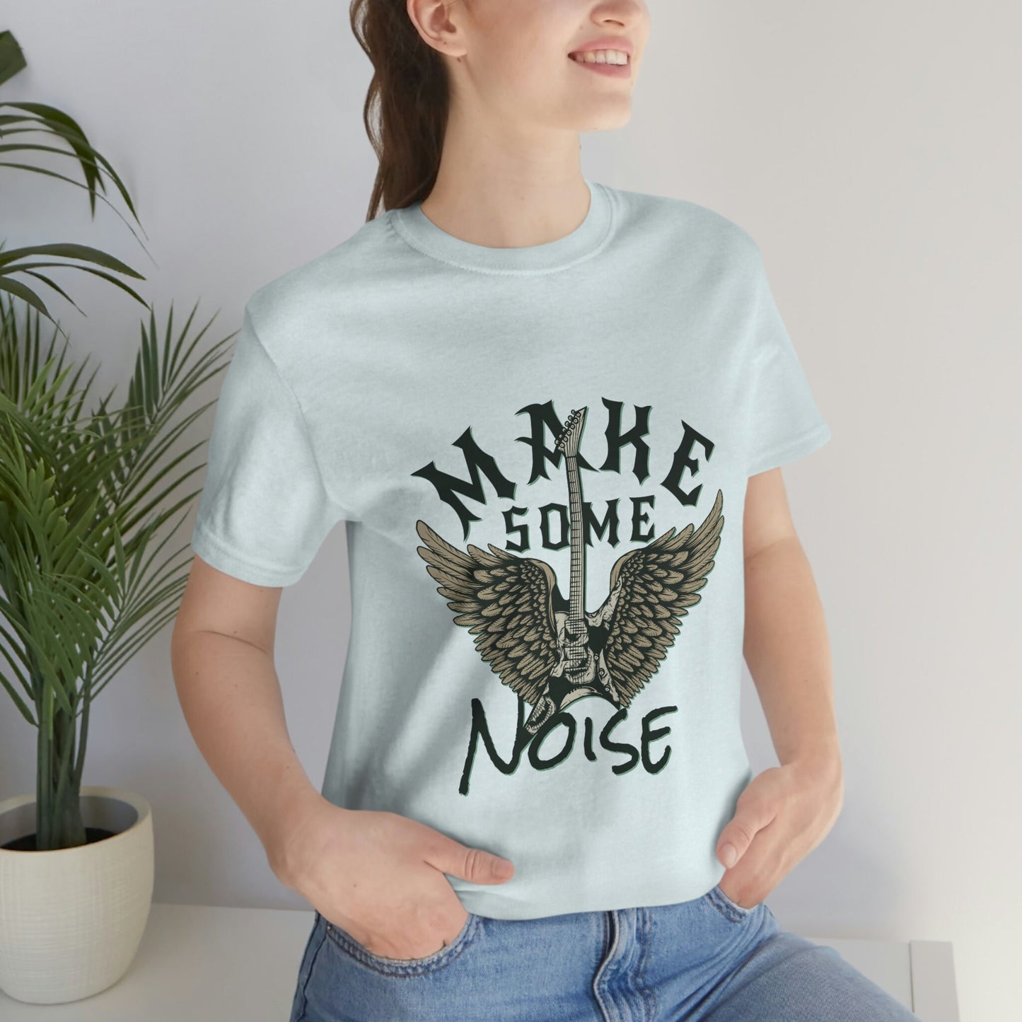 T-shirt Make Some Noise, T-shirt Rock And Roll, T-shirt Musique, T-shirt Guitare, T-shirt Groupe de Musique, Cadeau Pour Elle, Cadeau Pour Lui, T-shirt Groupe de Rock