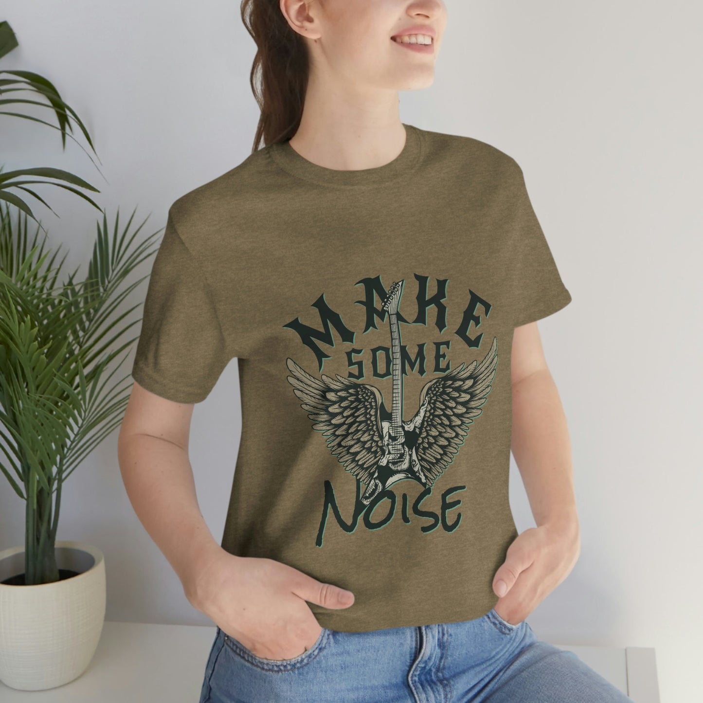 T-shirt Make Some Noise, T-shirt Rock And Roll, T-shirt Musique, T-shirt Guitare, T-shirt Groupe de Musique, Cadeau Pour Elle, Cadeau Pour Lui, T-shirt Groupe de Rock