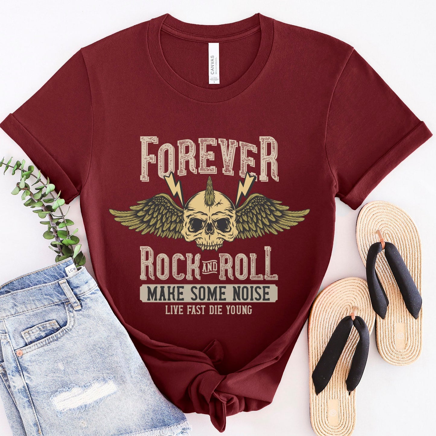 T-shirt Forever Rock and Roll, T-shirt Musique, T-shirt Guitare, T-shirt Groupe Musique, Cadeau Pour Elle, Cadeau Pour Lui, T-shirt Groupe Rock, T-shirts Drôles