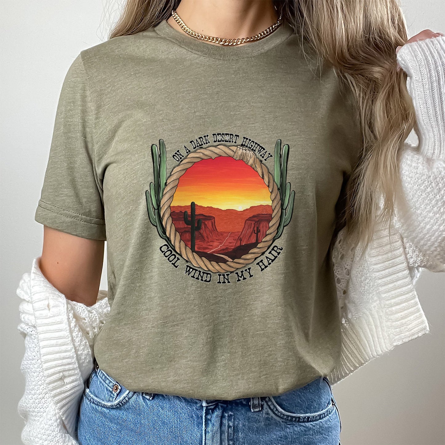 Desert Highway T-Shirt, Western Shirt, Nature Southern Shirt, Cowgirl Shirt, Retro Shirt, Cowboy Shirt, Country Shirt