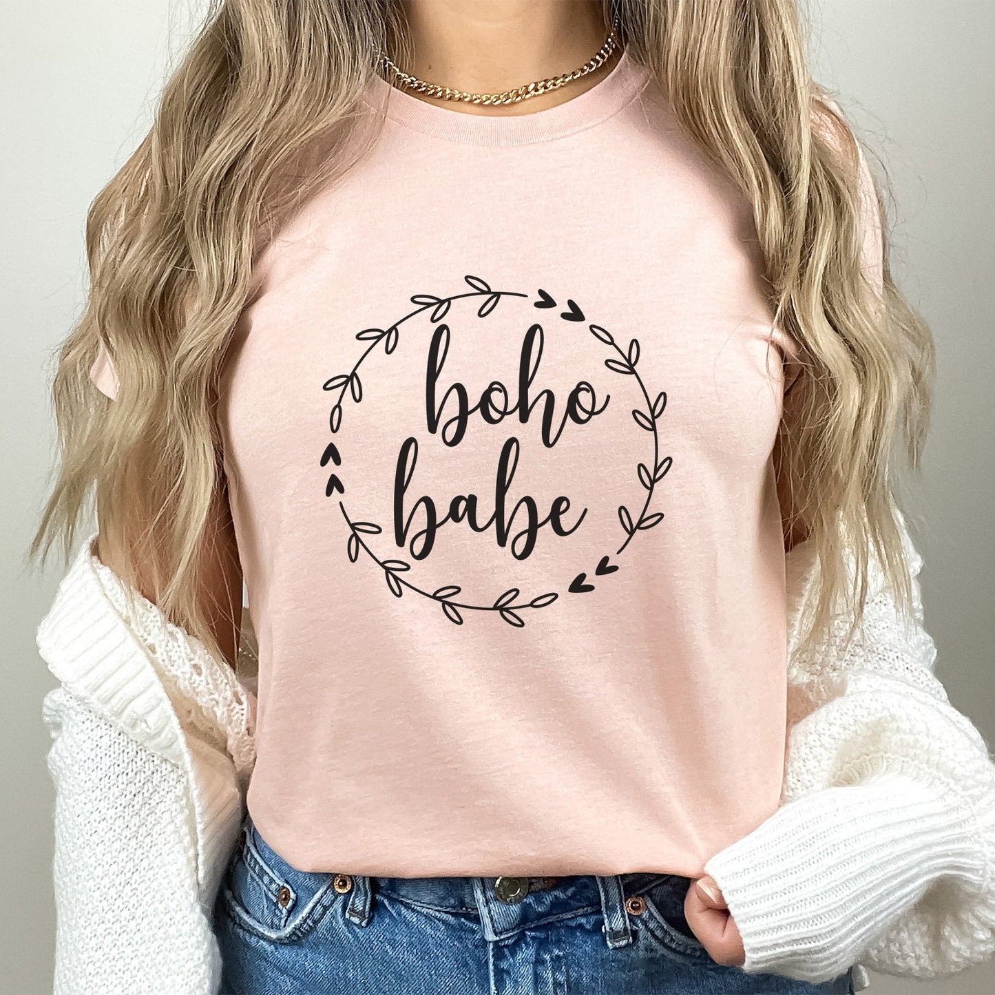 T-shirt Boho Babe Wreath, chemise Boho, chemise bohème, t-shirt à fleurs, t-shirt hippie, chemise Stay Wild, t-shirt pour femme, chemise pour elle