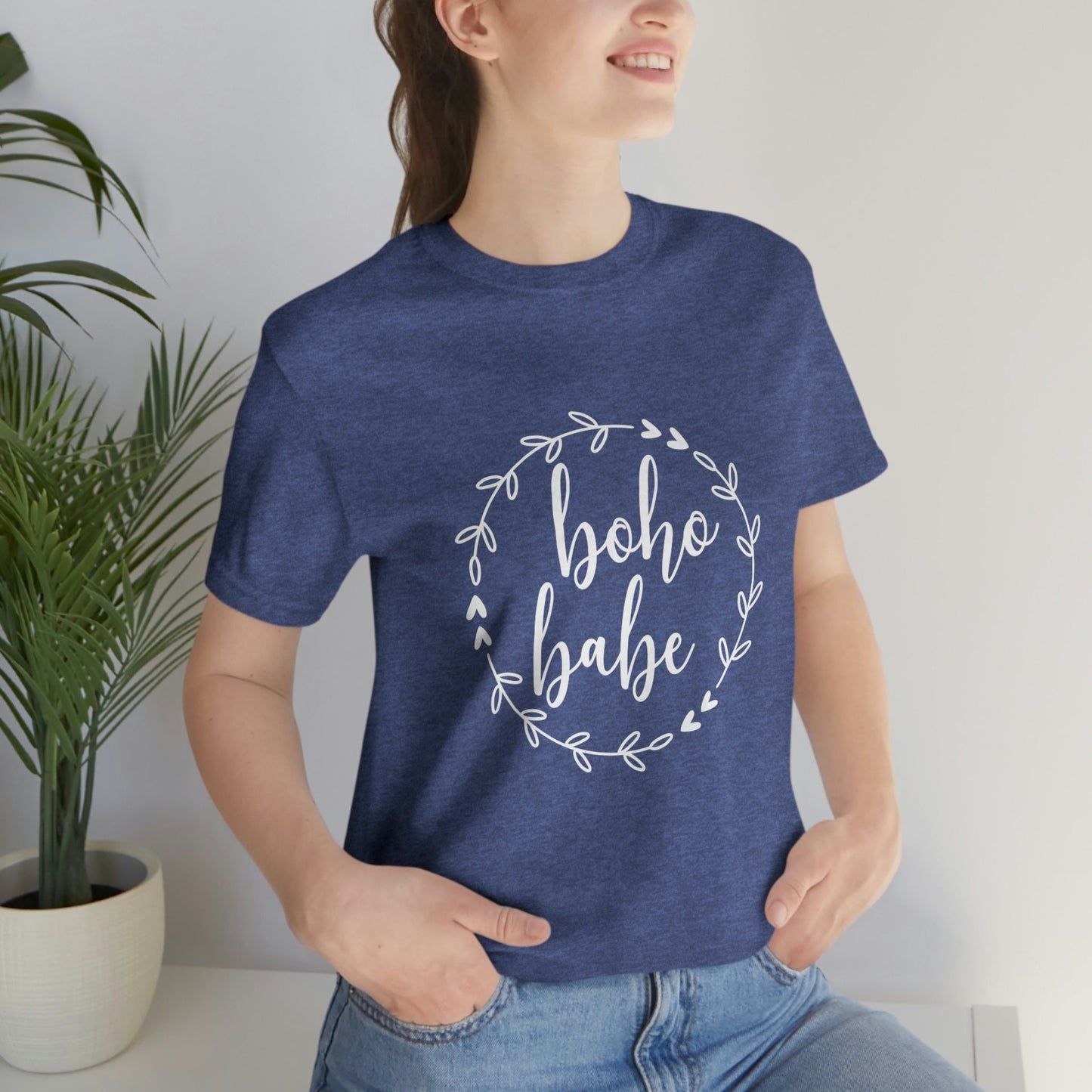 T-shirt Boho Babe Wreath, chemise Boho, chemise bohème, t-shirt à fleurs, t-shirt hippie, chemise Stay Wild, t-shirt pour femme, chemise pour elle