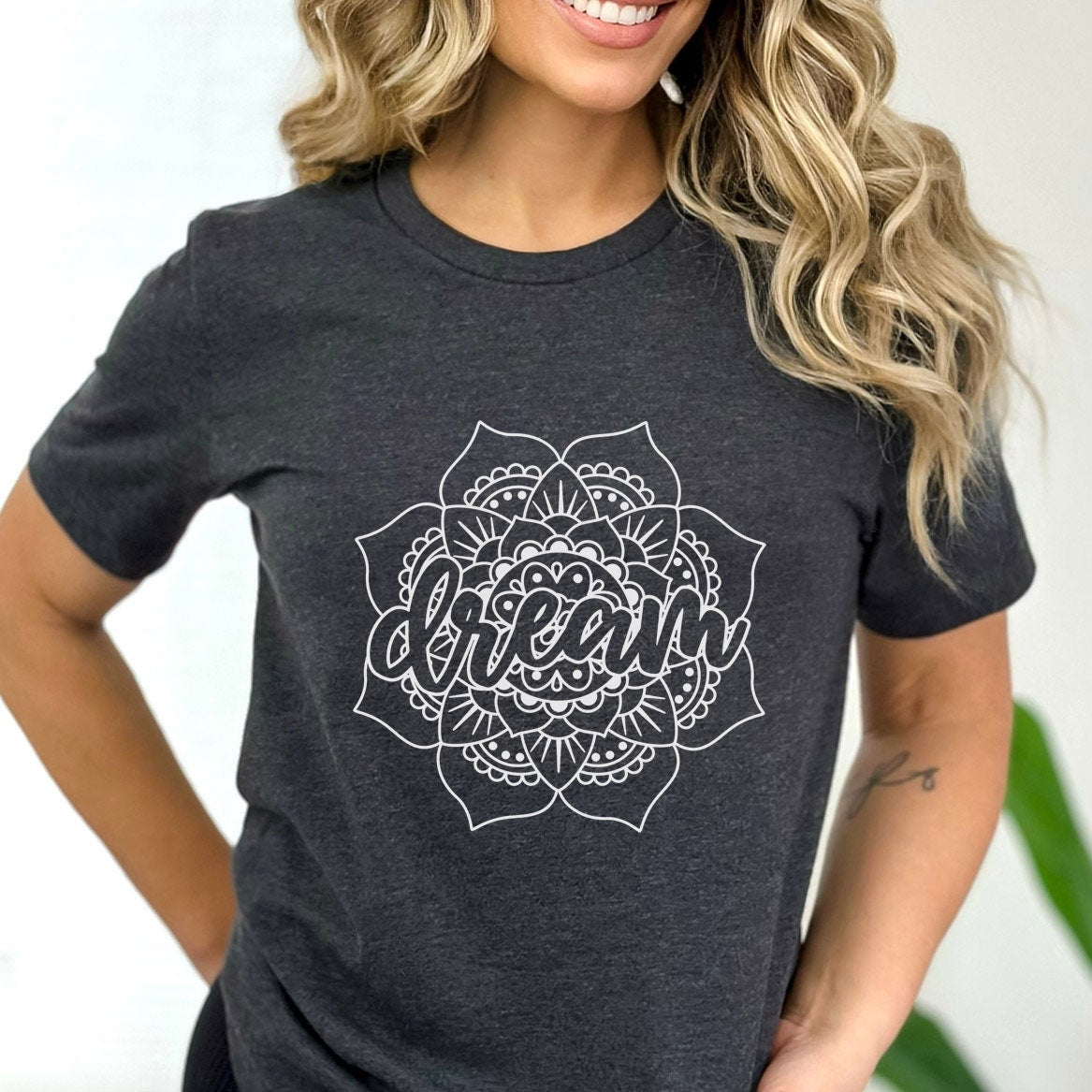 Dream Mandala T-shirt, Boho T-Shirt, Mandala Shirt, Bohemian Shirt, Gift T-shirt, Gift for Mom, Gift for Her, Floral Shirt