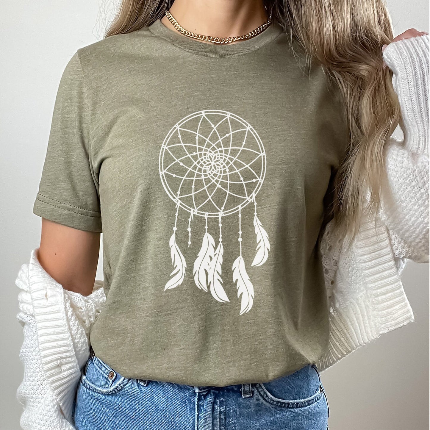 Dream Catcher T-shirt, Boho Shirt, Tribal T-shirt, Indian Feathers T-shirt, Feathers Shirt, Mystical Gift T-shirt, Gift T-shirt for Her