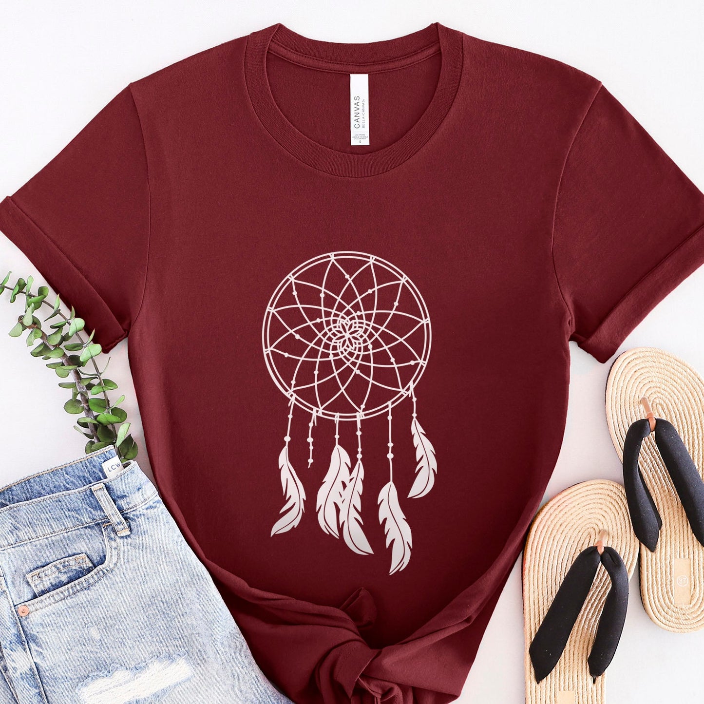 Dream Catcher T-shirt, Boho Shirt, Tribal T-shirt, Indian Feathers T-shirt, Feathers Shirt, Mystical Gift T-shirt, Gift T-shirt for Her