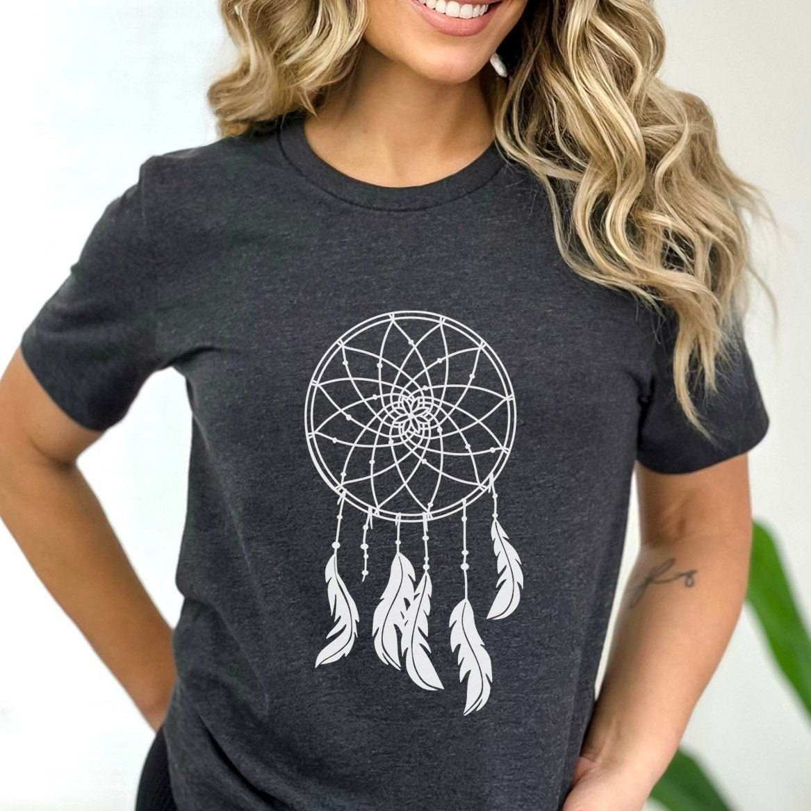 Dream Catcher T-shirt, Boho Shirt, Tribal T-shirt, Indian Feathers T-shirt, Feathers Shirt, Mystical Gift T-shirt, Gift T-shirt for Her