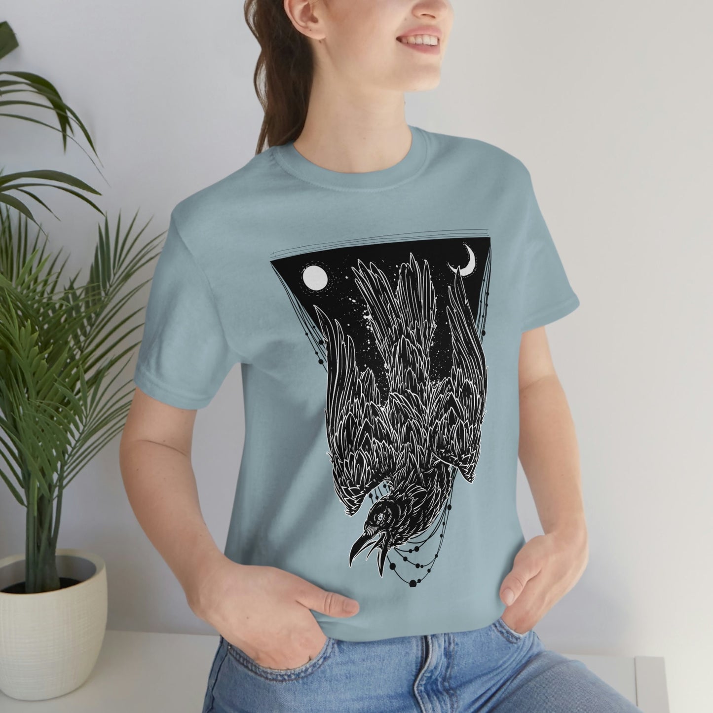 Crow T-shirts, Raven T-shirt, Horror T-Shirt, Fantasy T-Shirt, Mystical Gift T-shirt, Gift for Her, Gift for Him, Goth Bird T Shirt